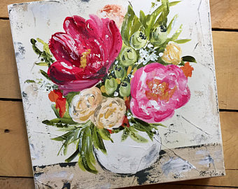 340x270 Floral Painting Flower Art Floral Abstract Original - Floral Painting