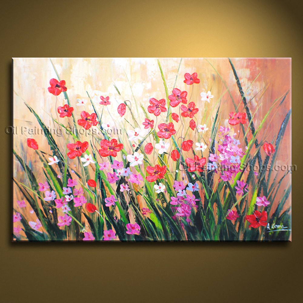 1000x1000 Astonishing Contemporary Wall Art Floral Painting Poppy Flower - Floral Painting