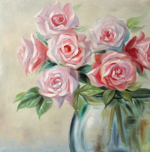 297x300 China Pink Rose Floral Paintings - Floral Painting