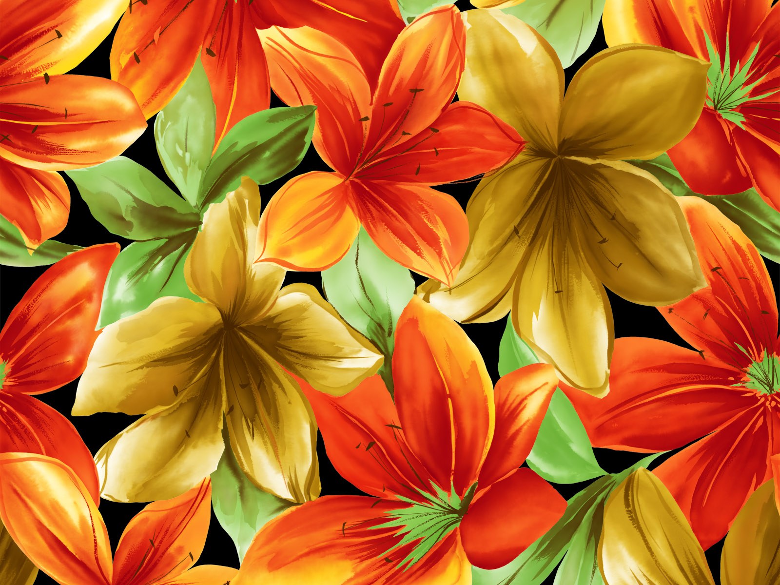 1600x1200 Floral Illustrations Design - Floral Pattern Painting