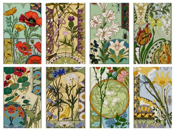 700x525 Image Result For Full Color Floral Designs Art Nouveau Style Art - Floral Pattern Painting