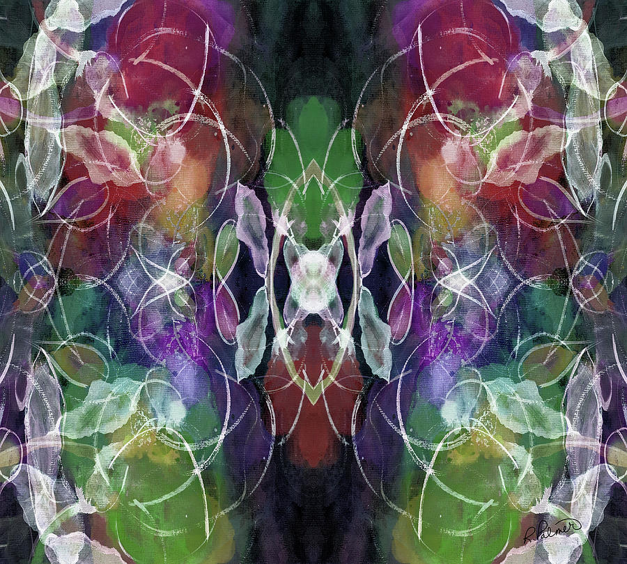 900x810 Purple Flower Pattern Painting By Ruth Palmer - Floral Pattern Painting