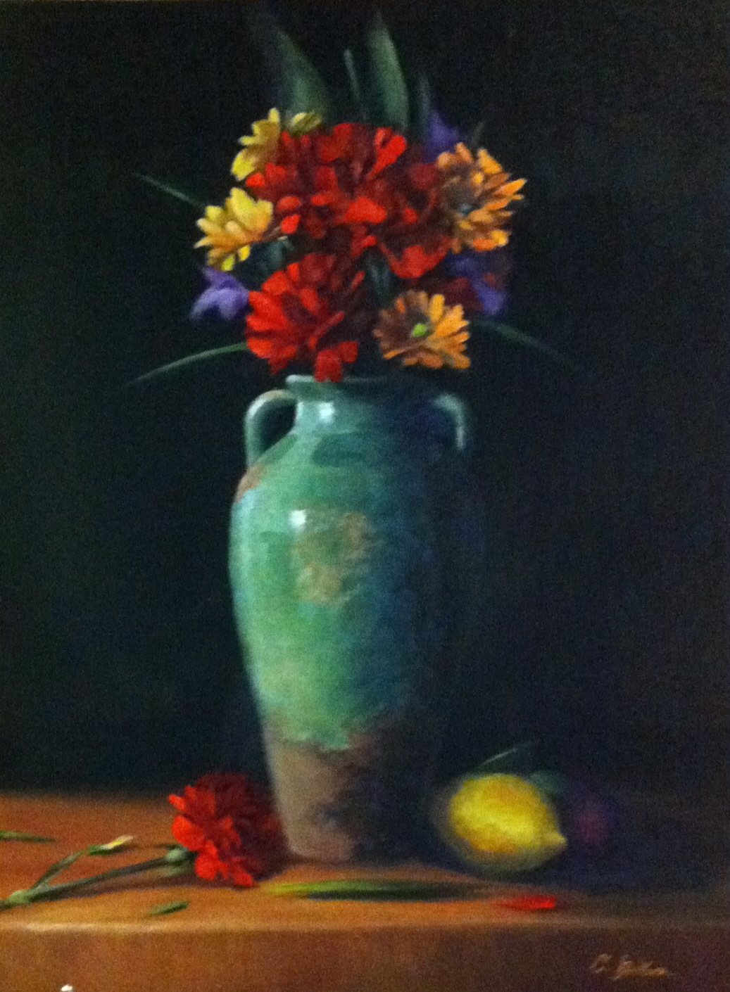 1037x1410 A Floral Still Life Painting With An Old Vase Cashartblog - Floral Still Life Painting