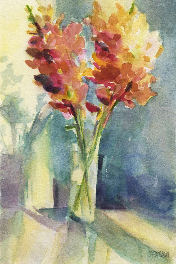 600x900 Snapdragons In Morning Light Floral Watercolor Painting By Beverly - Floral Watercolor Painting