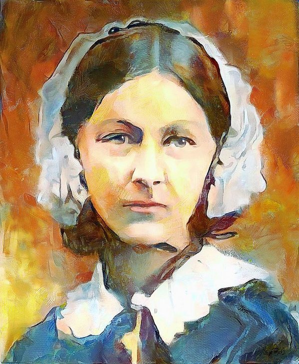 599x729 Florence Nightingale In Color Art Print By Wayne Pascall - Florence Nightingale Painting