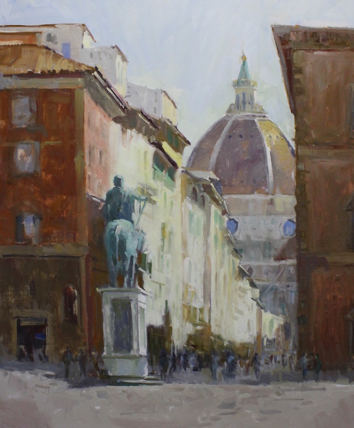 715x864 Florence Side Street Brent Jensen Oil Painter - Florence Painting