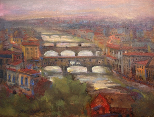 600x457 Oil Painting Video Tutorial Florence Italy Architecture By Artist - Florence Painting