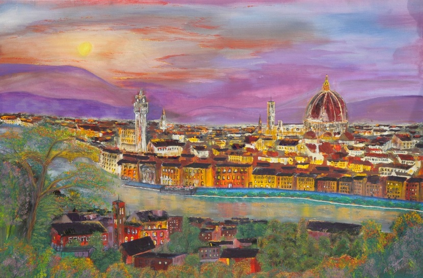 830x546 Painting Of Florence - Florence Painting