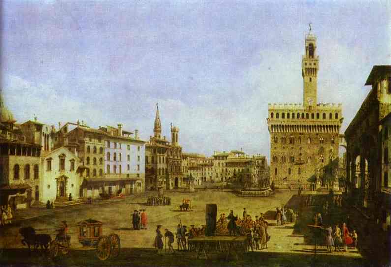 795x543 Signoria Square In Florence Early 1740s Painting Bernardo - Florence Painting