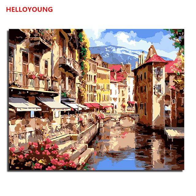 640x640 City Street Views Florence Style Diy Handpainted Oil Painting - Florence Painting