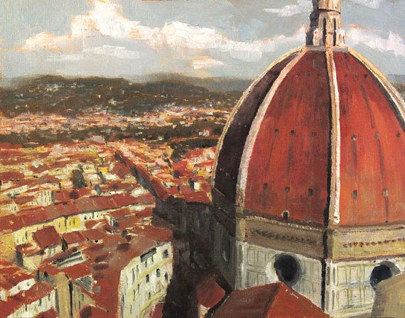 570x448 This Work Of Art Is An Original Oil Italy Tuscany Painting By - Florence Painting