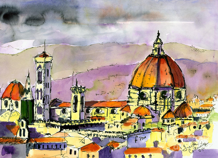 900x654 Florence Cathedral Italy Painting By Ginette Callaway - Florence Painting
