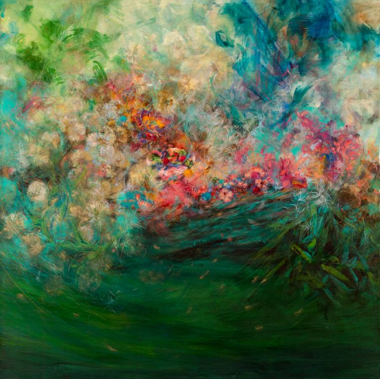 770x768 Saatchi Art Tejido De Flores Painting By Marina Curci - Flores Painting