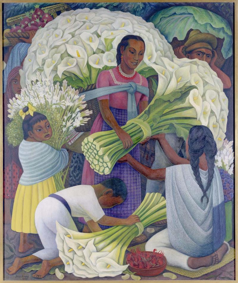 800x952 Artwork By Diego Rivera - Flores Painting
