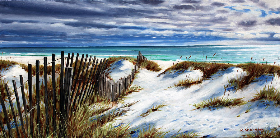 900x444 Florida Beach Painting By Rick Mckinney - Florida Beach Painting