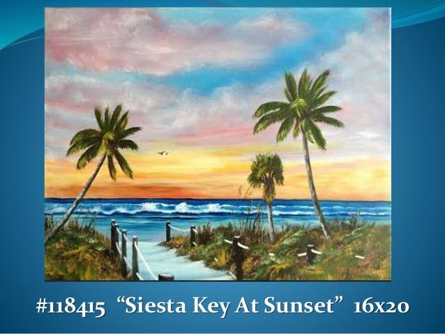 638x479 Florida Beach Scene Oil Paintings For Sale - Florida Beach Painting