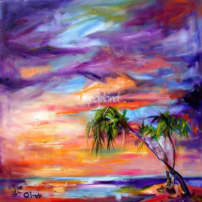 650x650 Florida Beach Amp Palms Oil Painting By Ginette By Ginette Callaway - Florida Beach Painting