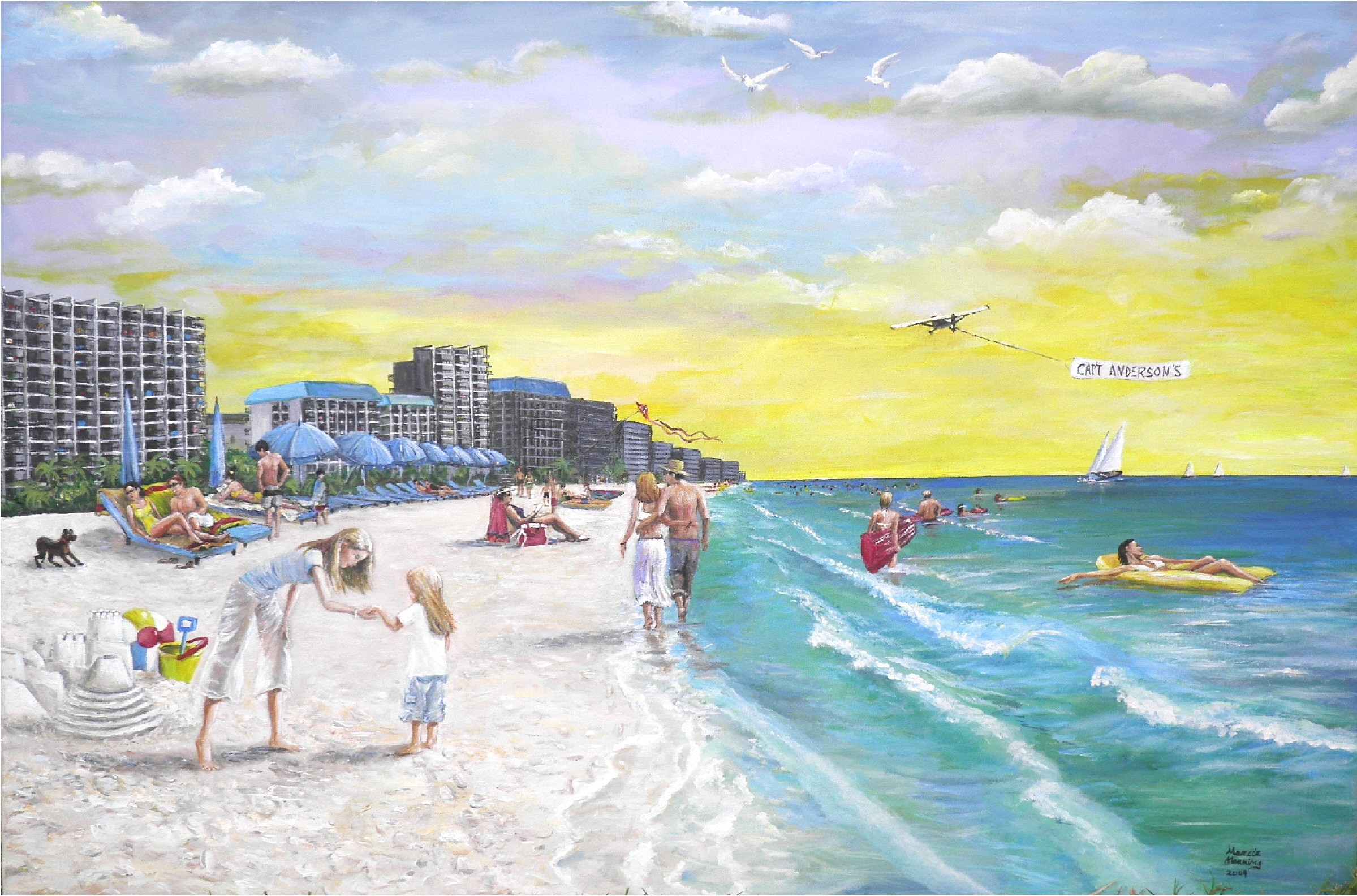2399x1583 Marcia Manning Art - Florida Beach Painting