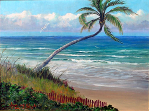 504x376 A Selection Of Bleich Paintings - Florida Beach Painting