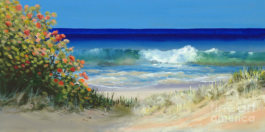 900x450 Sea Grapes On Jupiter Beach Painting By Glenn Secrest - Florida Beach Painting