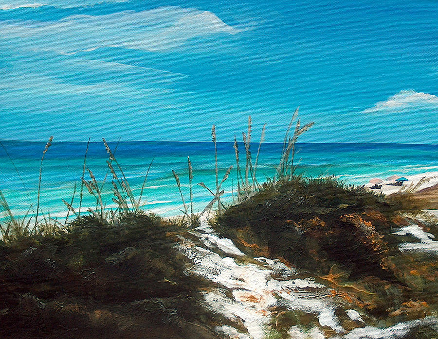 900x698 Seagrove Beach Florida Painting By Racquel Morgan - Florida Beach Painting