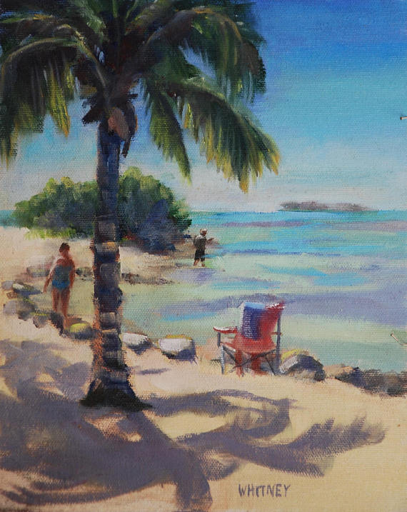 570x717 Seascape, Beach Art, Original Painting, Florida Keys, Oil - Florida Beach Painting
