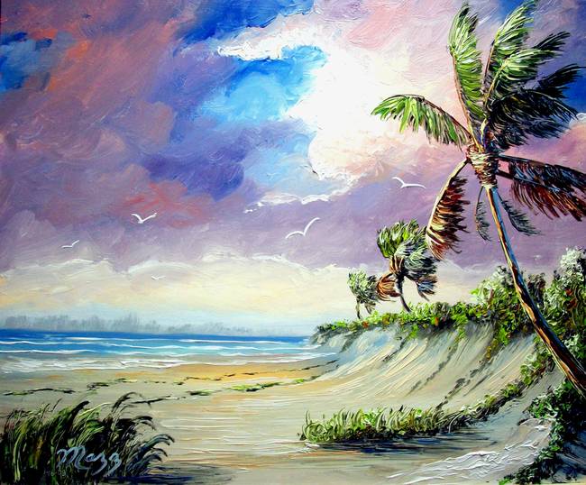 650x538 Seascape Beach By Mazz Original Paintings In Seascapes On Mazz Art - Florida Beach Painting