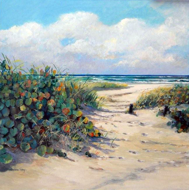 648x650 Southern Florida Beach Constance Fahey - Florida Beach Painting