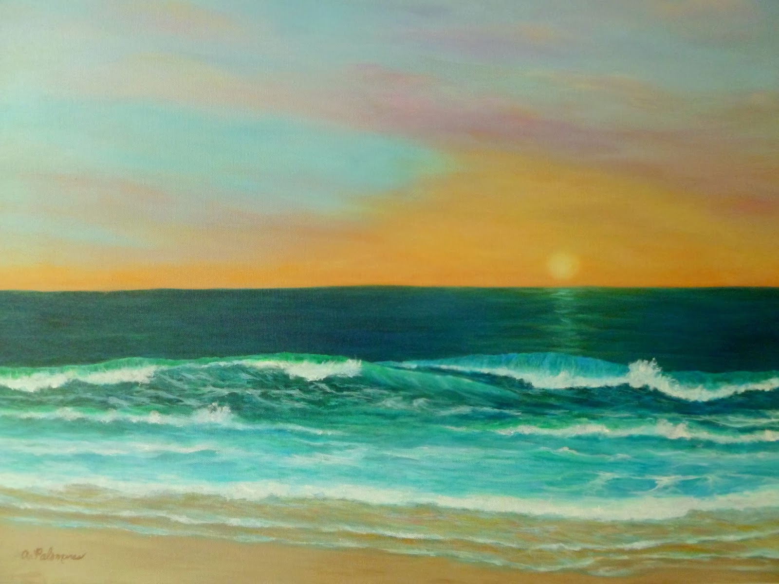 1600x1200 Florida Beach Painting Amber Palomares Coastal And Nature Paintings - Florida Beach Painting