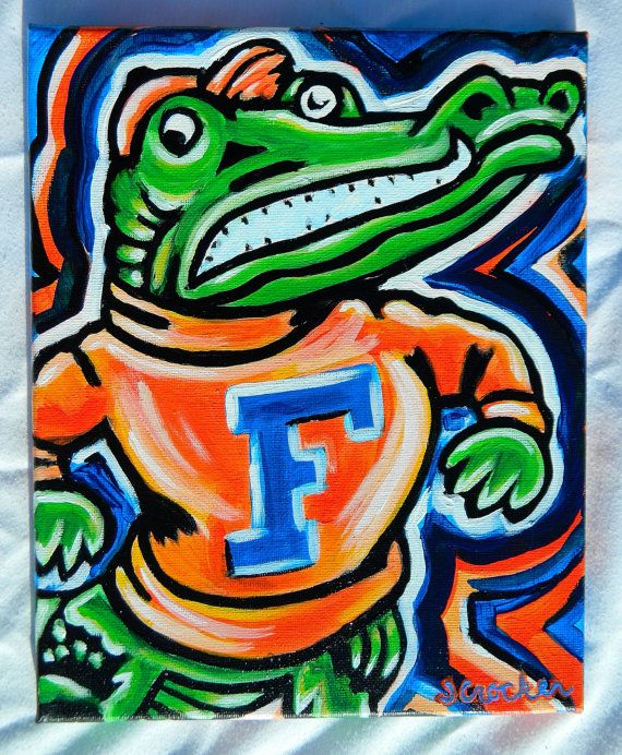 570x692 Florida Gators Painting Sports Art College Gators - Florida Gators Painting