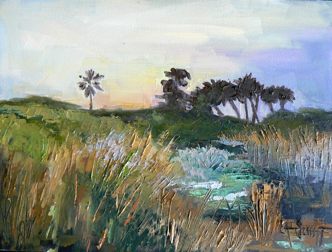 1156x878 Carol Schiff Daily Painting Knife Work Small Florida Landscape - Florida Landscape Painting