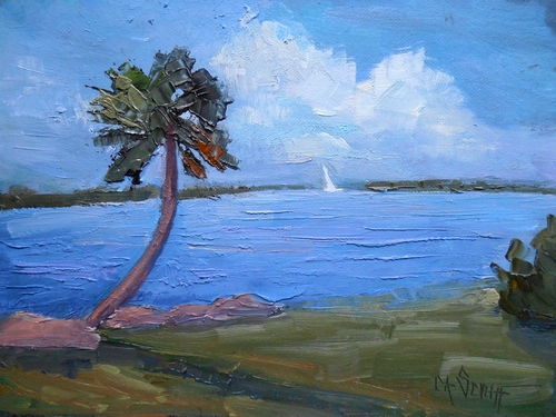 500x375 Carol Schiff Daily Painting Knife Work Tropical Landscape - Florida Landscape Painting