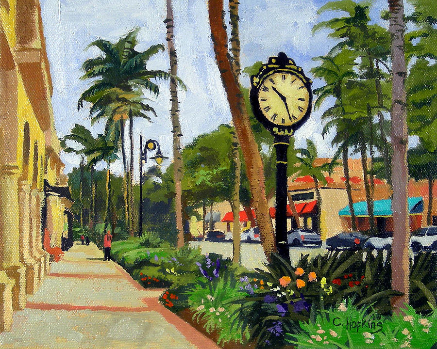 900x720 5th Avenue Naples Florida Painting By Christine Hopkins - Florida Painting
