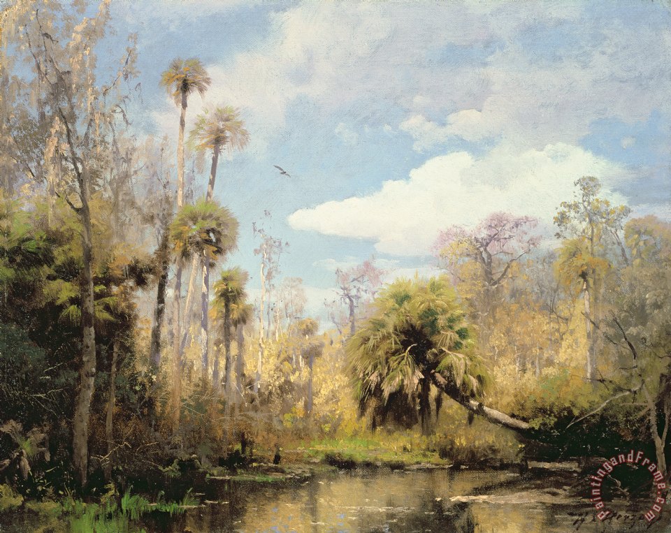 960x763 Herman Herzog Florida Palms Painting - Florida Painting