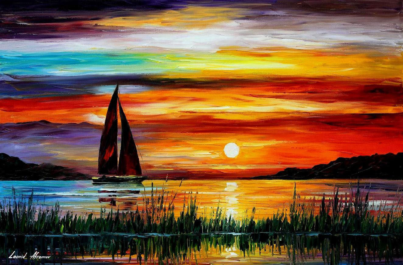 1324x871 Leonid Afremov, Oil On Canvas, Palette Knife, Buy Original - Florida Painting