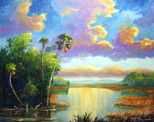 650x513 Old Florida Splendor Painting By Mazz Original Paintings - Florida Painting