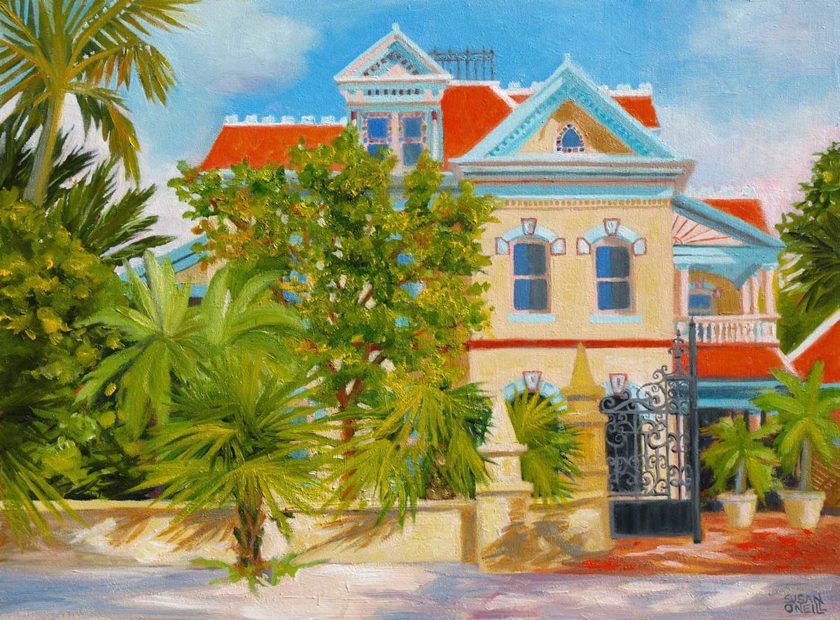 1200x887 Painting Southernmost House, Key West, Florida (Original Art - Florida Painting