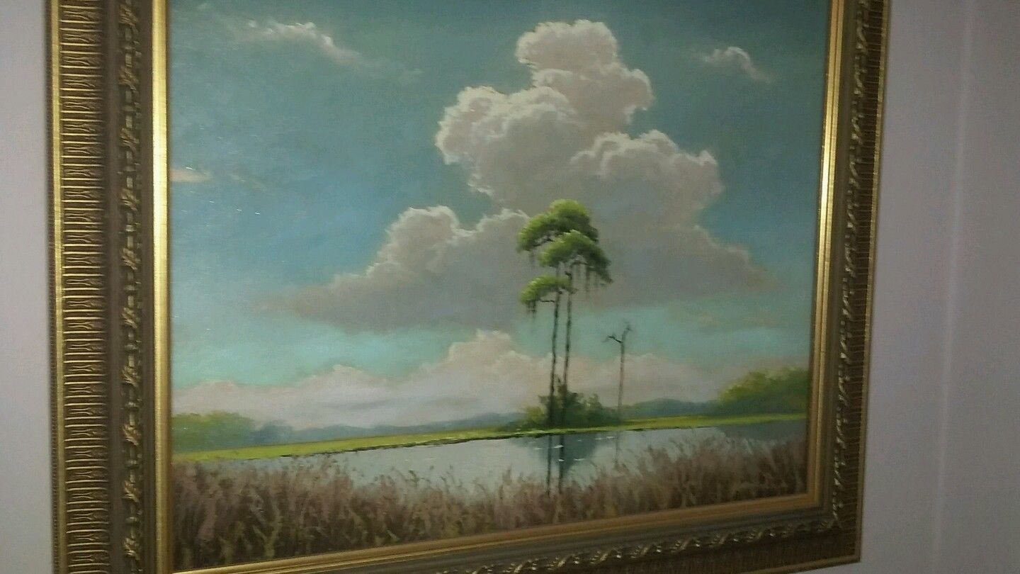 1440x810 Slash Pine Tree Painting By Florida Highwaymen Harold Newton - Florida Painting