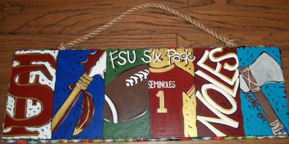570x284 Florida State Six Pack Painting Fsu Seminoles By Marybethsmithart - Florida State Painting