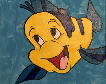 340x270 Flounder Painting Etsy - Flounder Painting