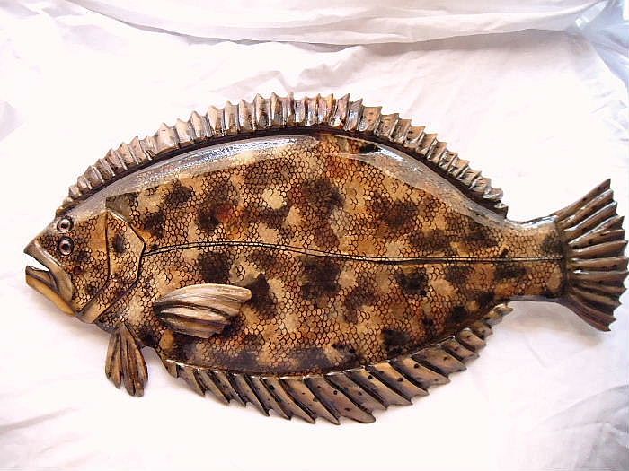 700x525 Wooden Winter Flounder - Flounder Painting
