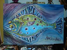 225x168 Flounder Art Painting - Flounder Painting