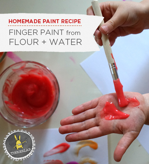 600x659 Paint Recipe For Kids Homemade Finger Paint - Flour Painting