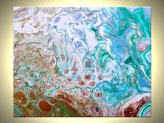 570x428 Metallic Painting, Original Art, Resin Flow Drip Pour Painting - Flow Art Painting