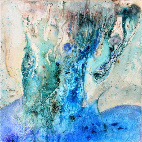 600x599 Original Abstract Blue Flow Art - Flow Art Painting