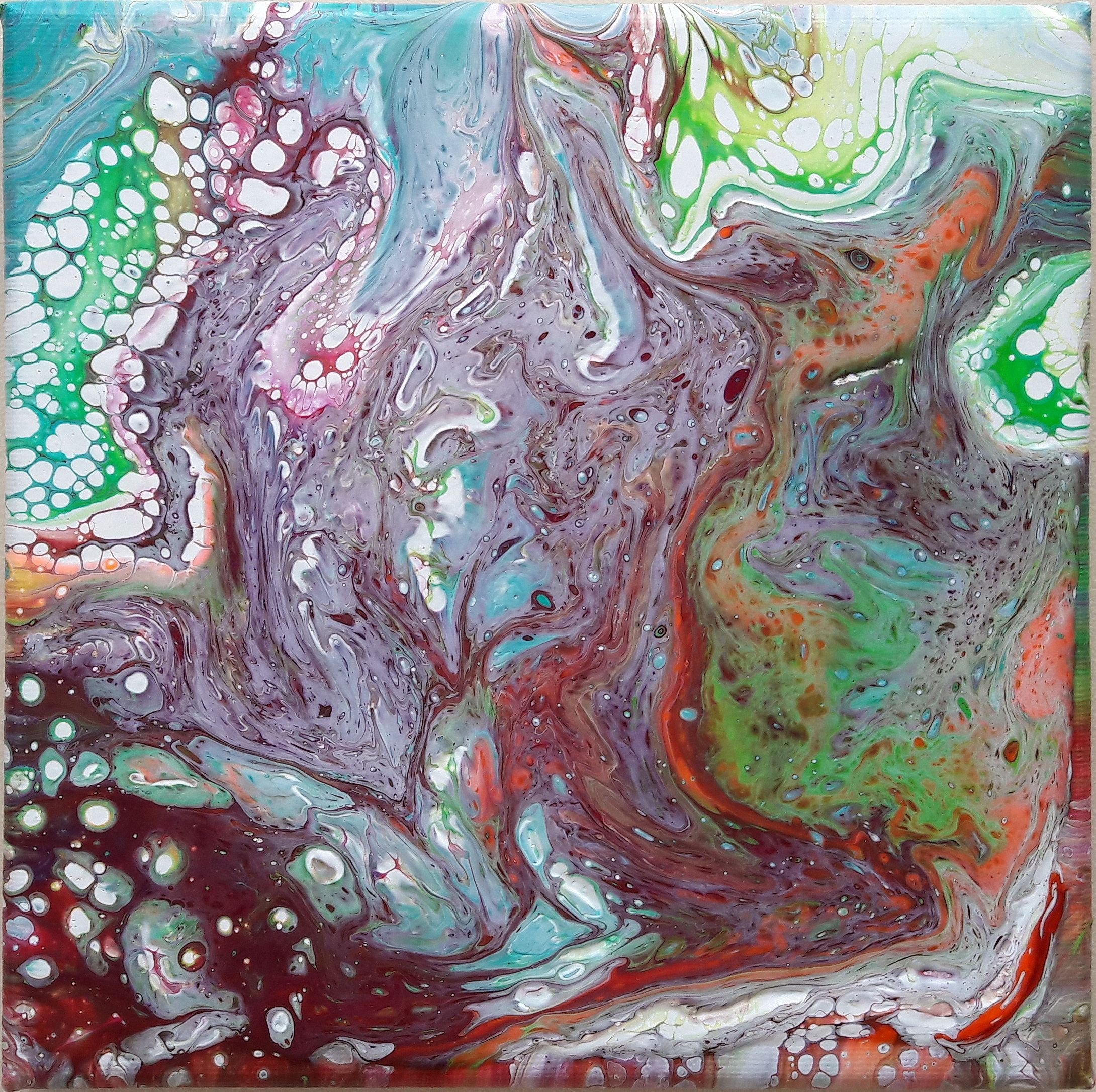 2180x2172 Fluid Acrylic Flow Art Abstract Painting By Stan Johnson Title - Flow Art Painting