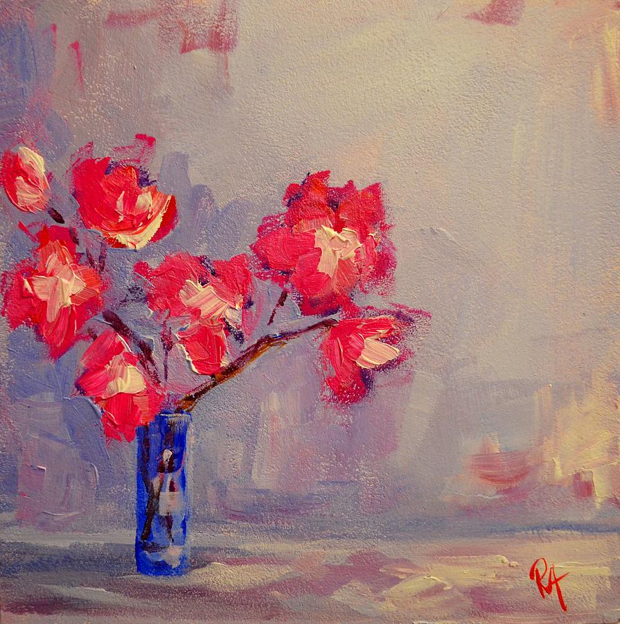 895x900 Magenta Flower Arrangement Painting By Patricia Awapara - Flower Arrangement Painting