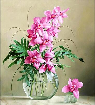 366x403 Diamond Embroidery 5d Diy Diamond Painting Flower Vase Arrangement - Flower Arrangement Painting