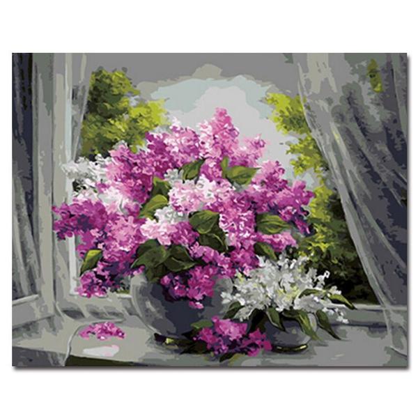 600x600 Flower Art Oil Painting The Paint By Numbers Store - Flower Art Painting