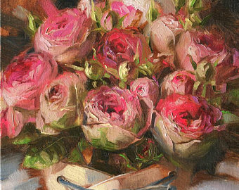 340x270 Flower Oil Painting Etsy - Flower Art Painting